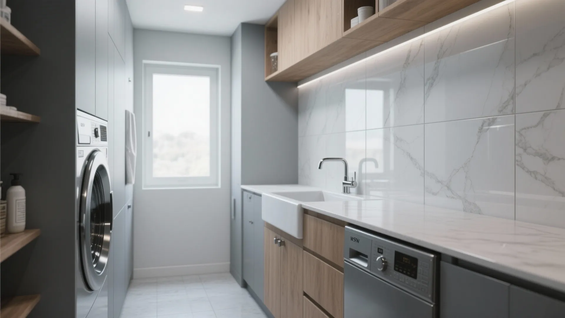 2. Large-format tiles or sheets for fewer grout lines