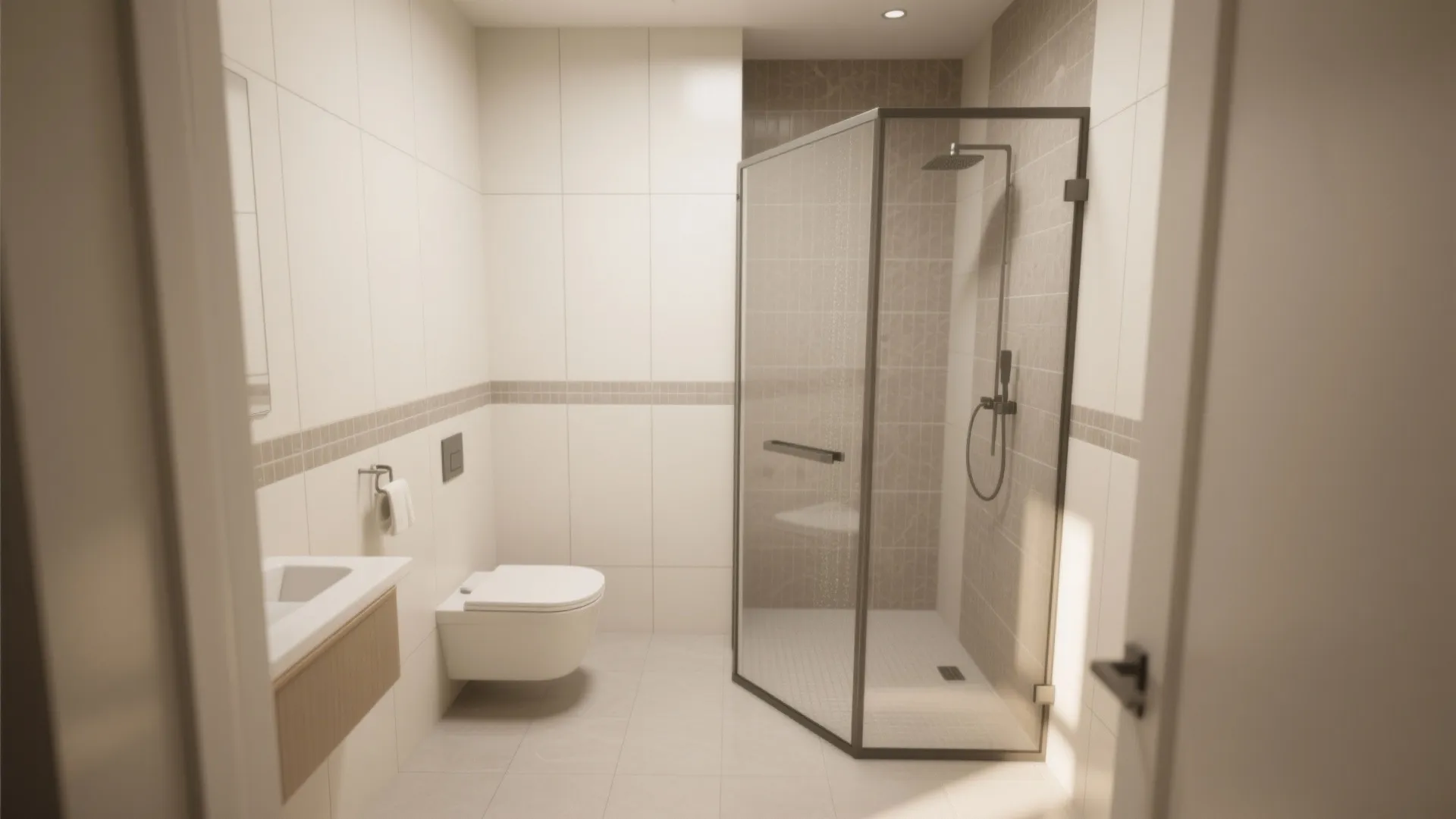 Large-format, light-toned tiles (and smarter grout)