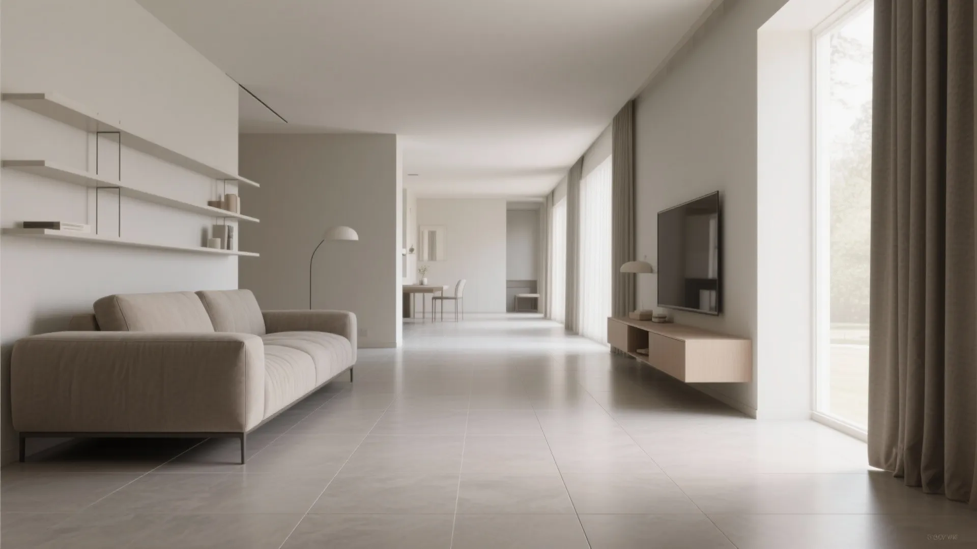 Idea 1: Go large-format to visually stretch the room