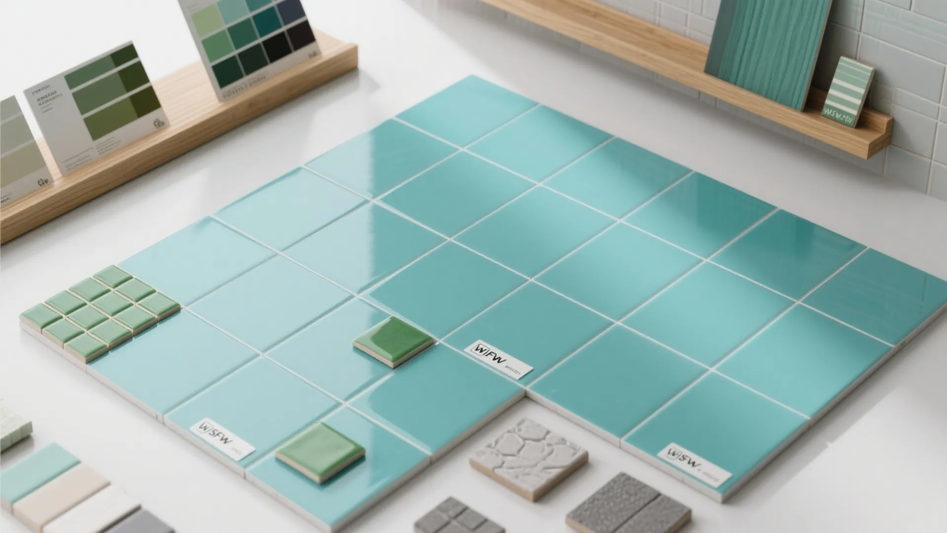 5. Mix Large Format Turquoise with Small Green Accents