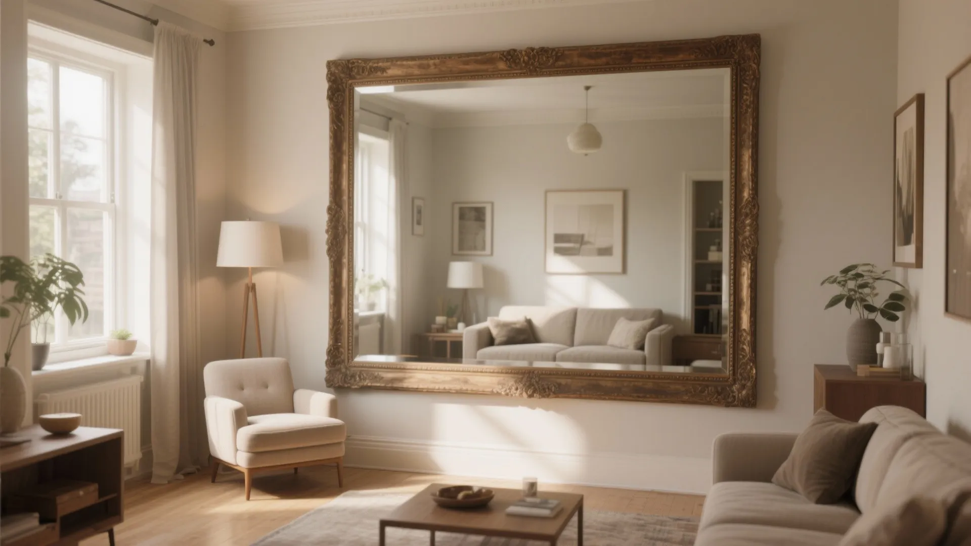 5. Large Wall Mirrors for Visual Expansion