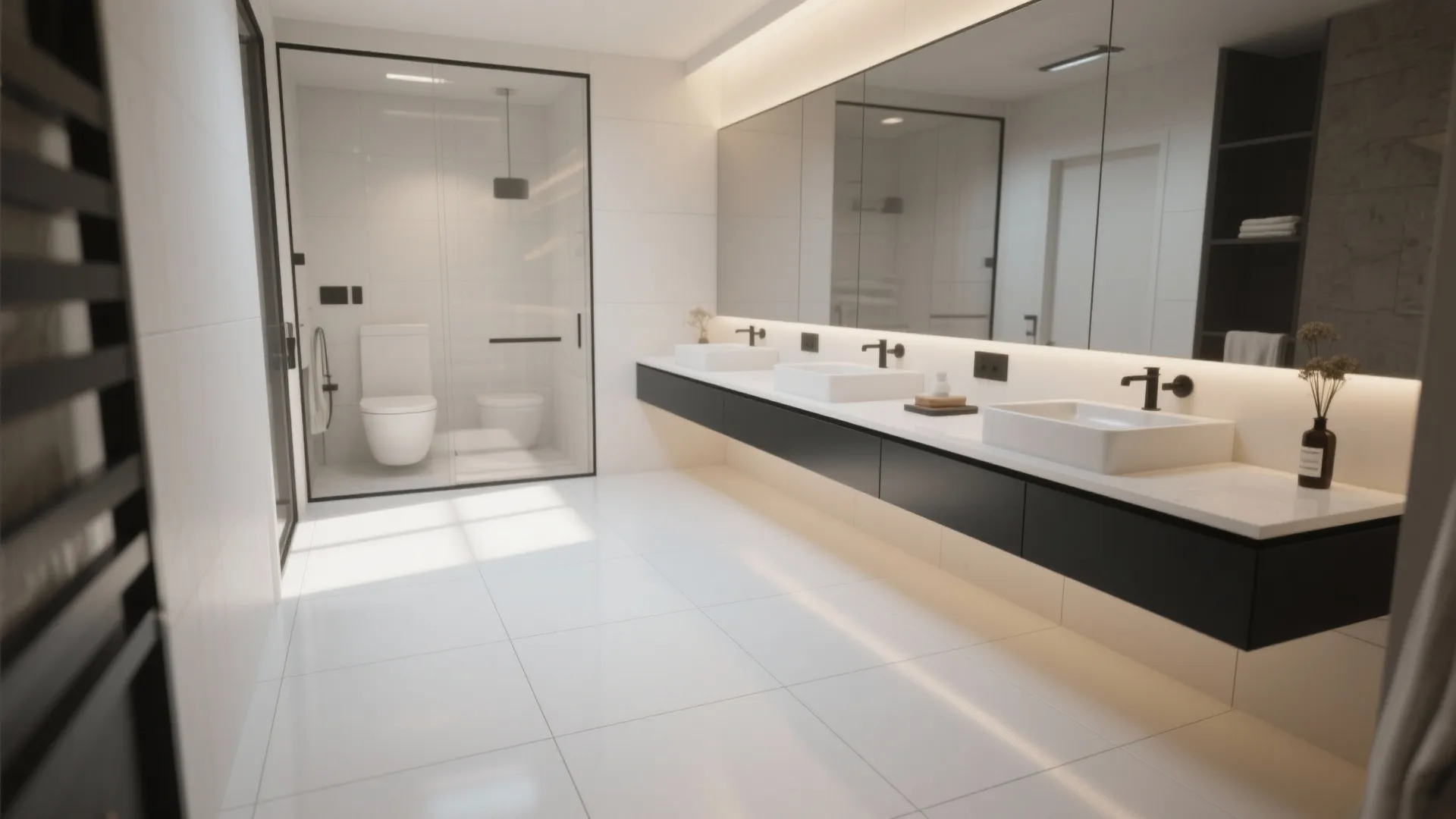 4. Large Format Monochrome with Black Accent Strip