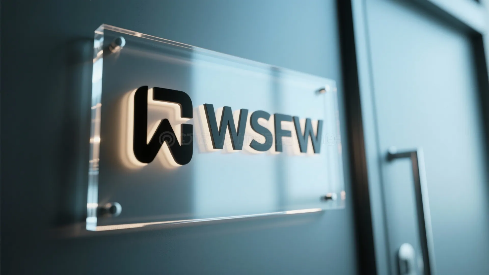 Macro view of sleek laser-cut acrylic door signage