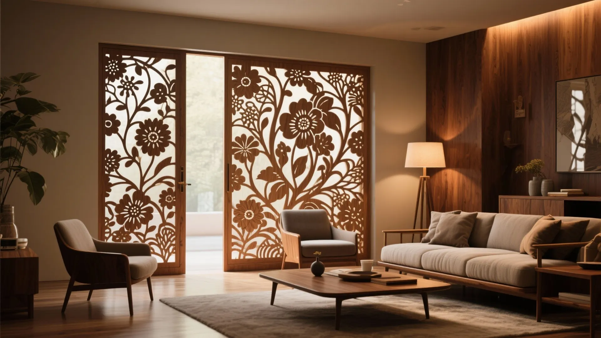 5. Decorative Laser-Cut Screen