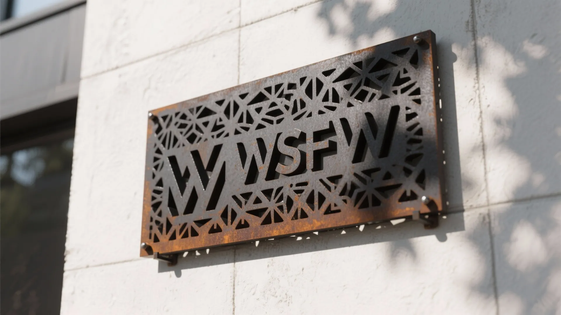 Laser-Cut Pattern Panel with Cut-Through Lettering