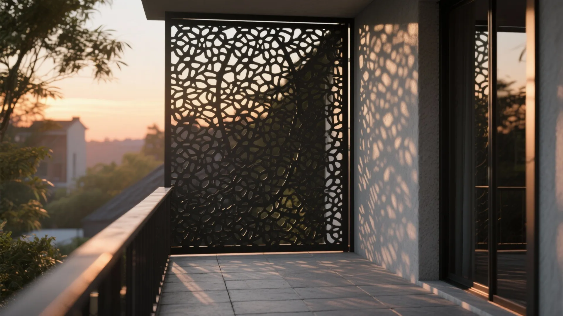 Patterned laser-cut iron screens