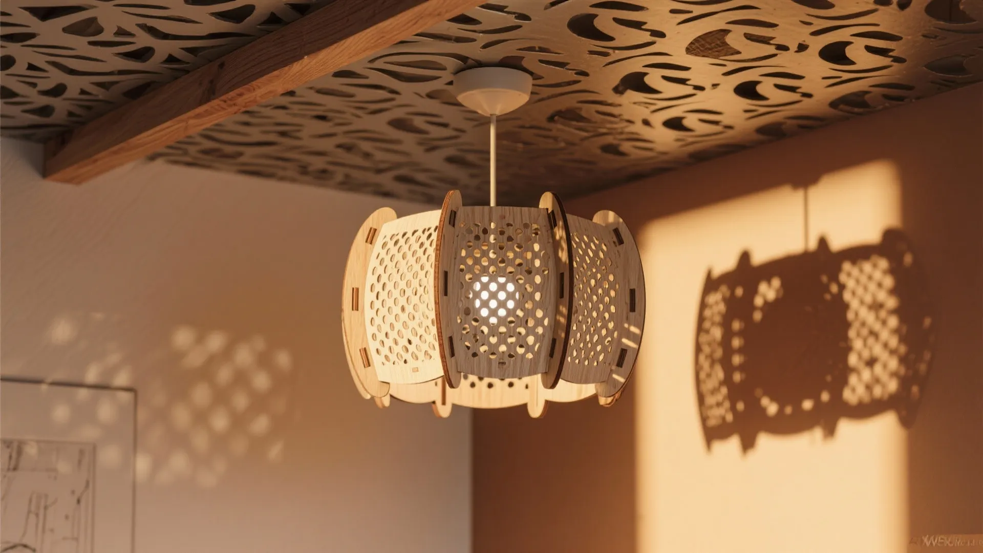 4. Upcycled Perforated Metal or Laser-Cut Wood