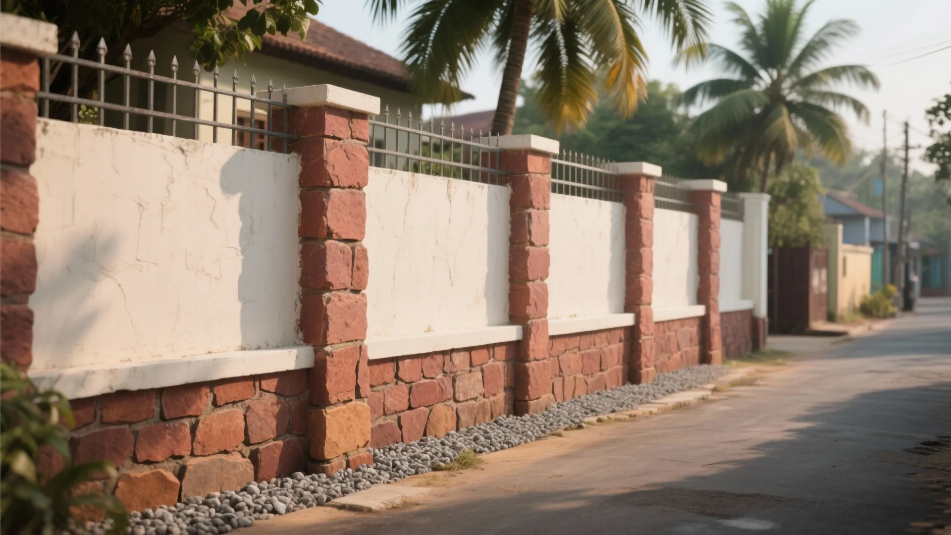 Laterite Base with Limewashed Panels