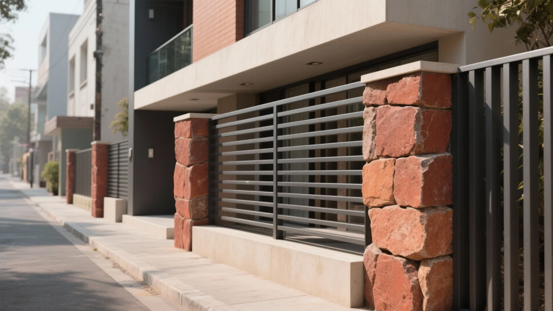 Layered Laterite + Steel Slats
