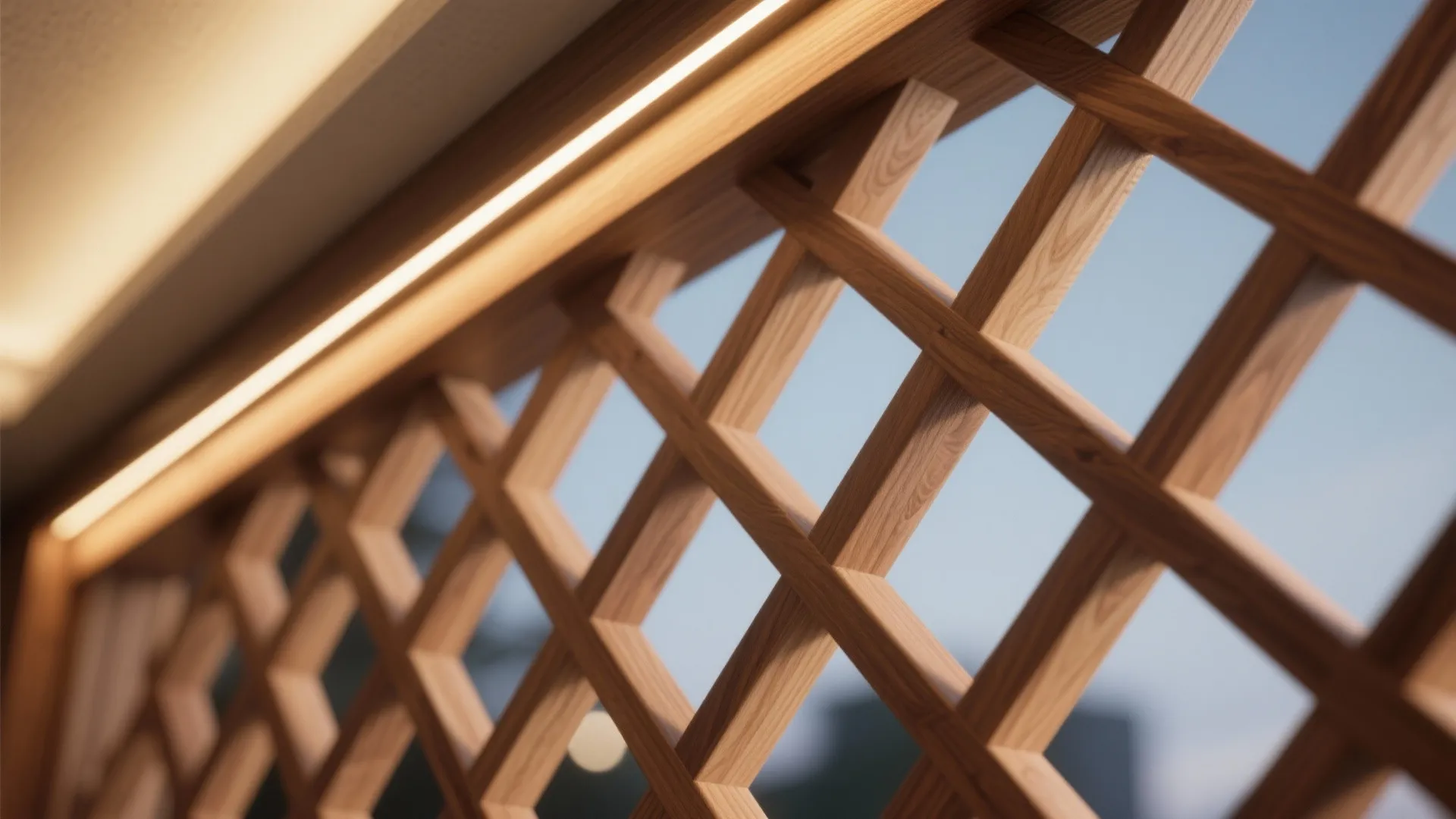 Lattice Partition Mandir that Zones the Living Room