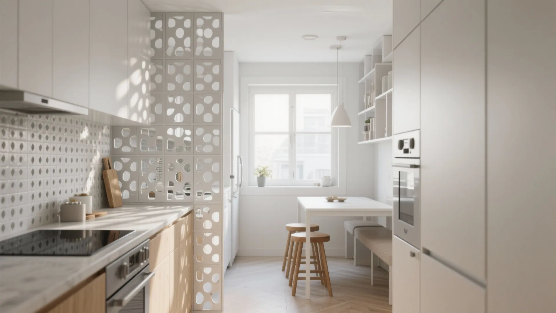 Light-Bending Lattice Walls in Tiny Kitchens