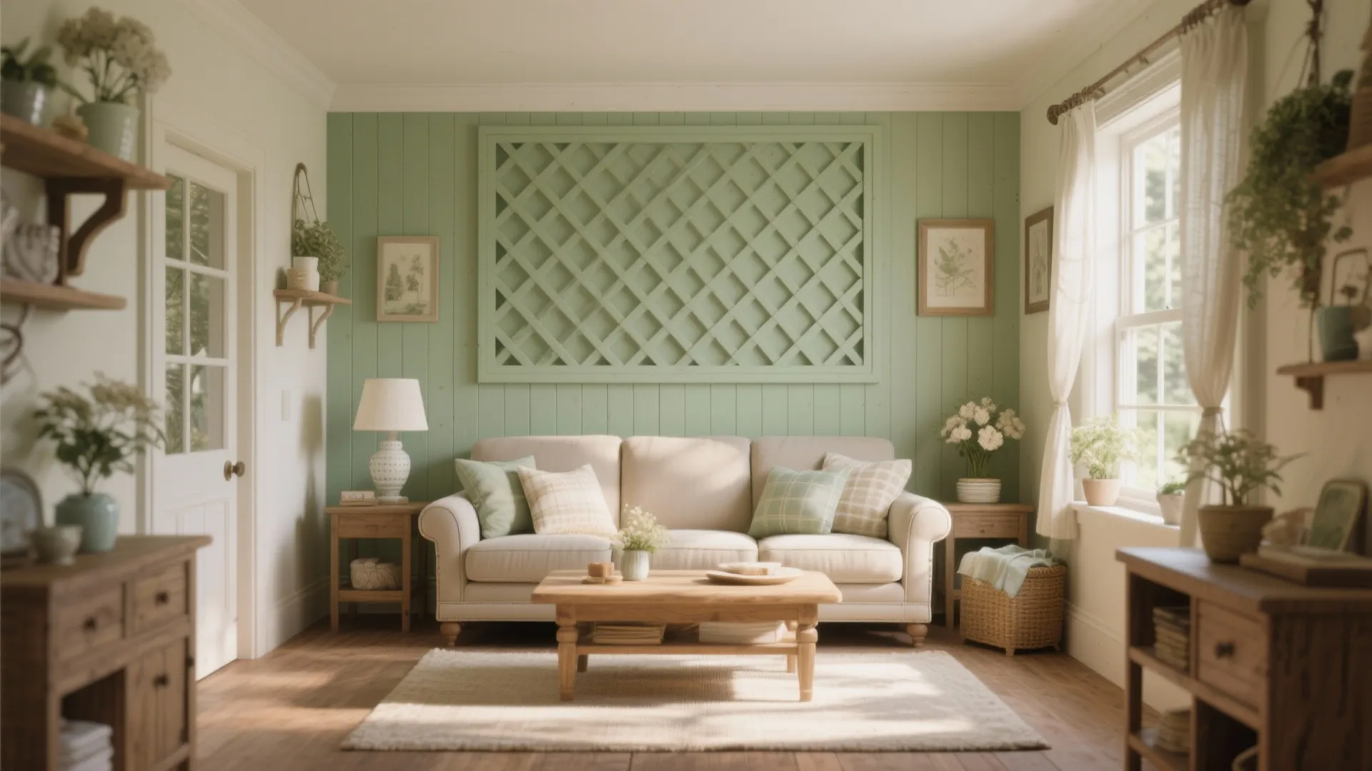 8. Latticework Accent Wall