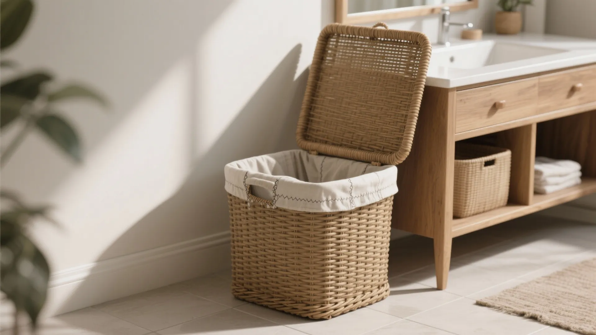 4. Laundry and hamper baskets that double as décor