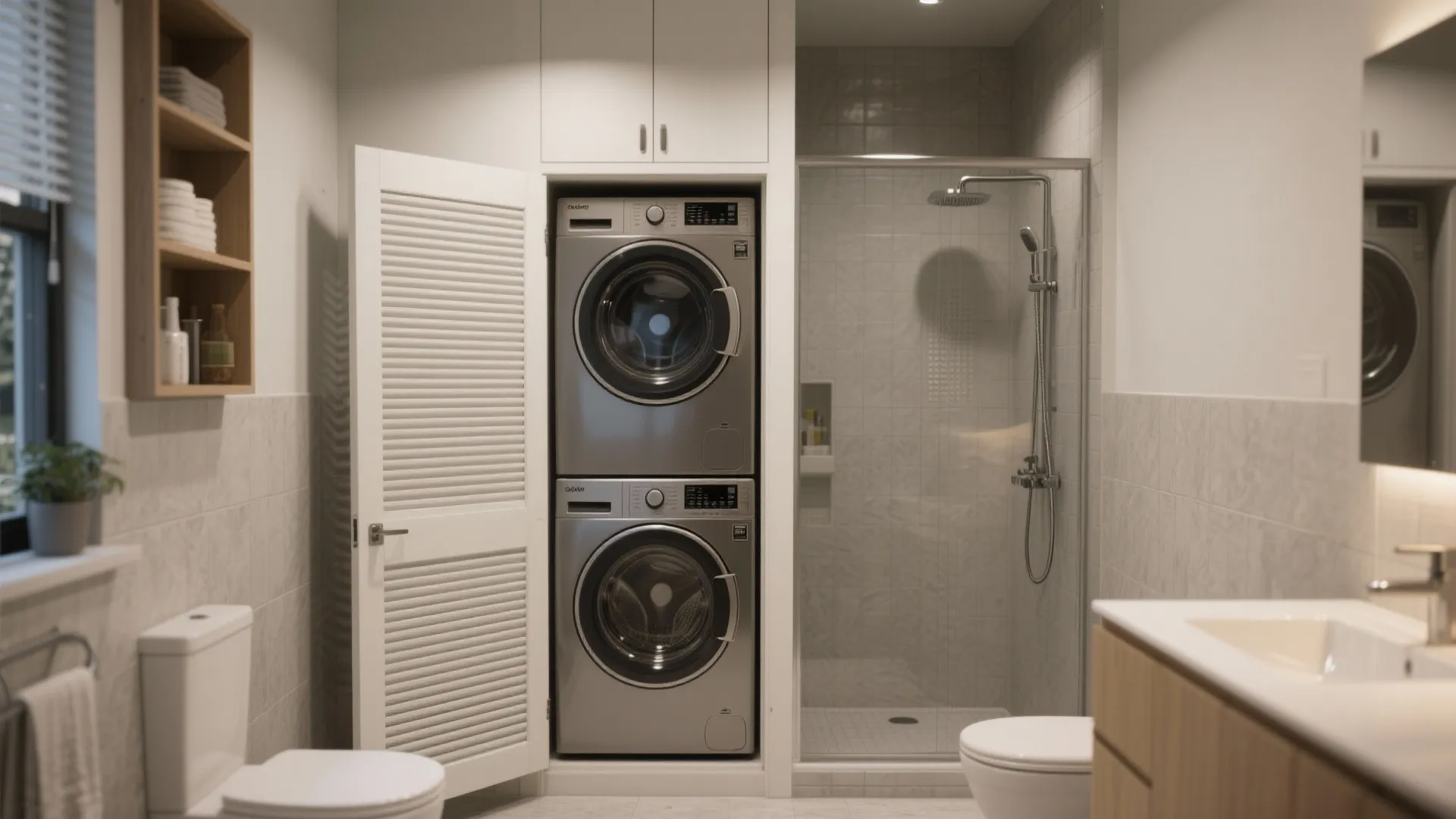 5. Convert One Bath into a Laundry/Bath Combo