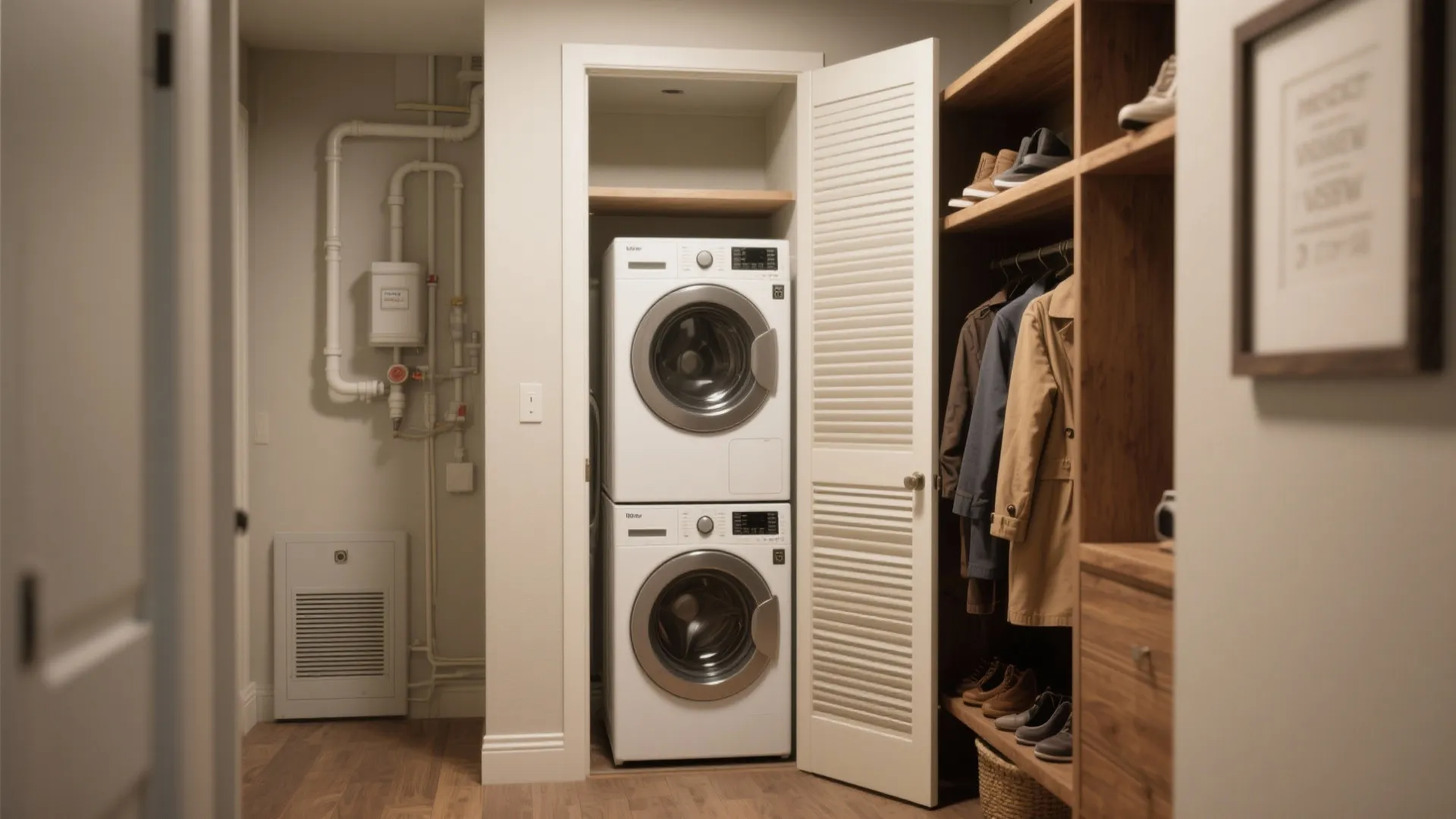 3. Stackables inside a multipurpose closet