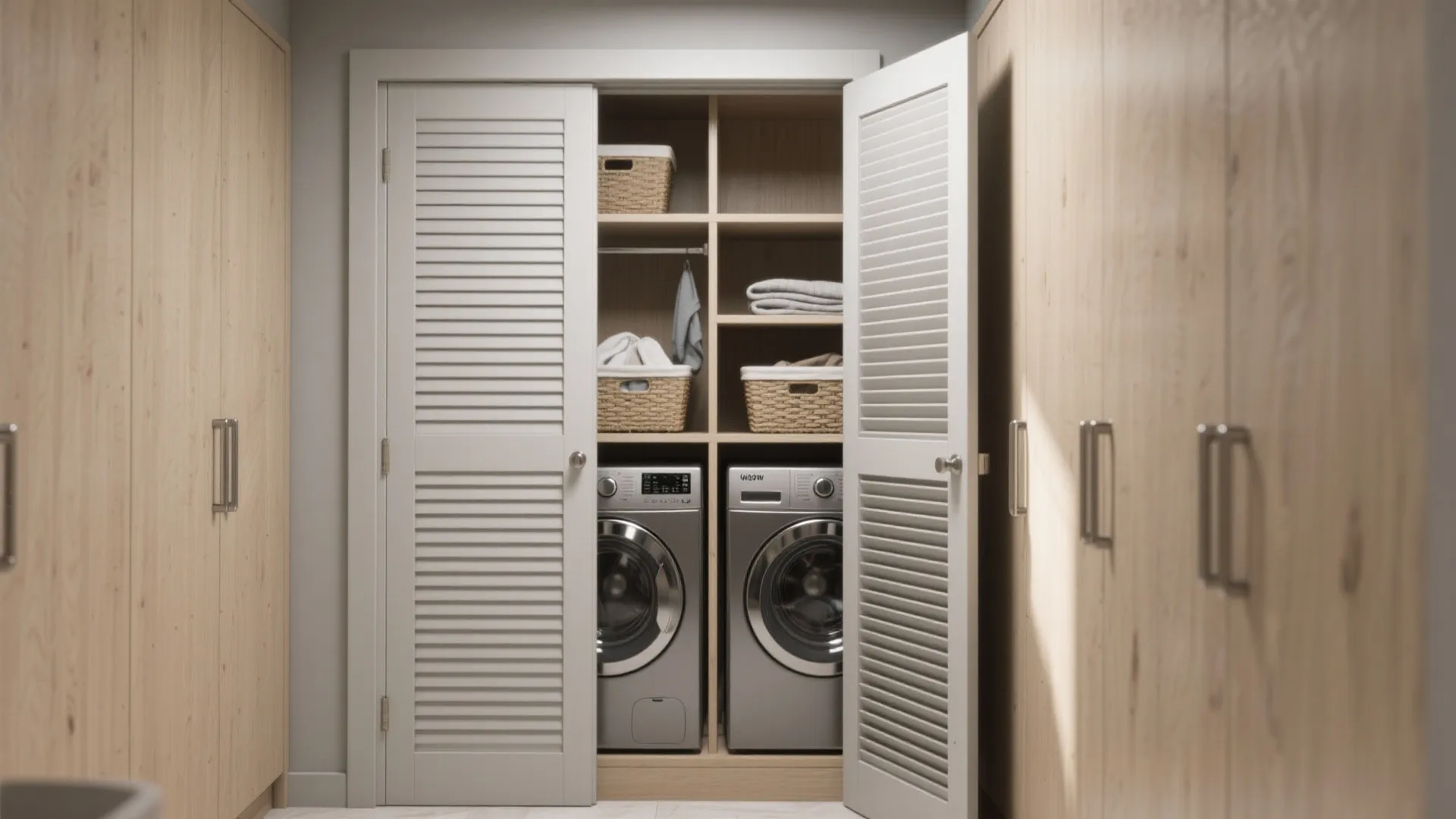 2. Hide it behind doors — a laundry closet