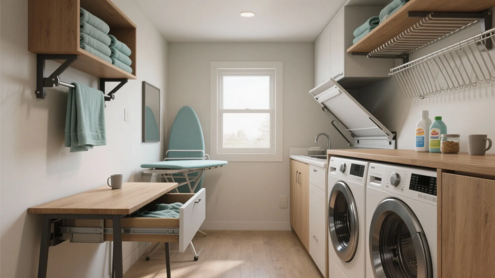 Laundry Folding Table Ideas: 5 Clever Designs: Space-saving laundry room folding table ideas I use in tiny homes and apartments