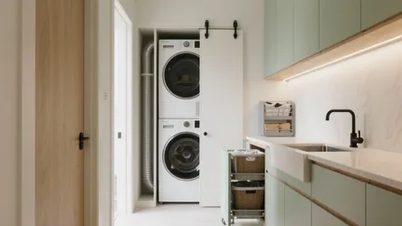 5 Small Laundry Room Ideas with Stackables