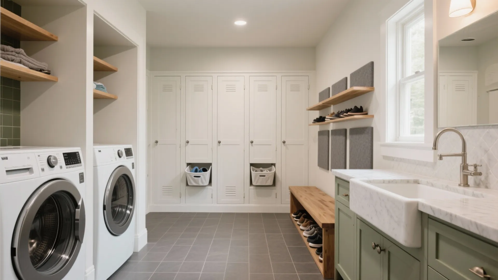 Laundry + Mudroom Combo with Hidden Sorting