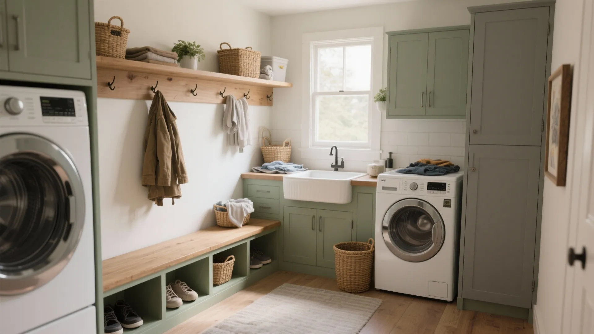 3. Laundry + mudroom combo with drop zone