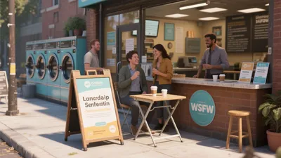 Modern Laundry Café Hybrid Space Design