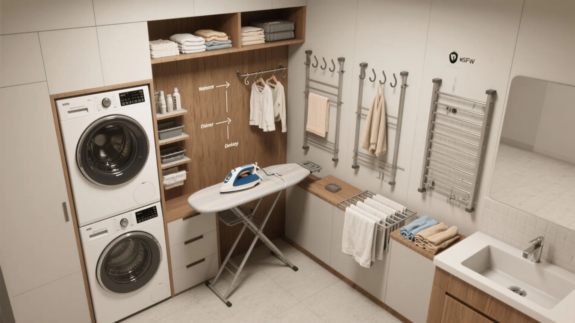 5. Multi-Function Laundry Wall
