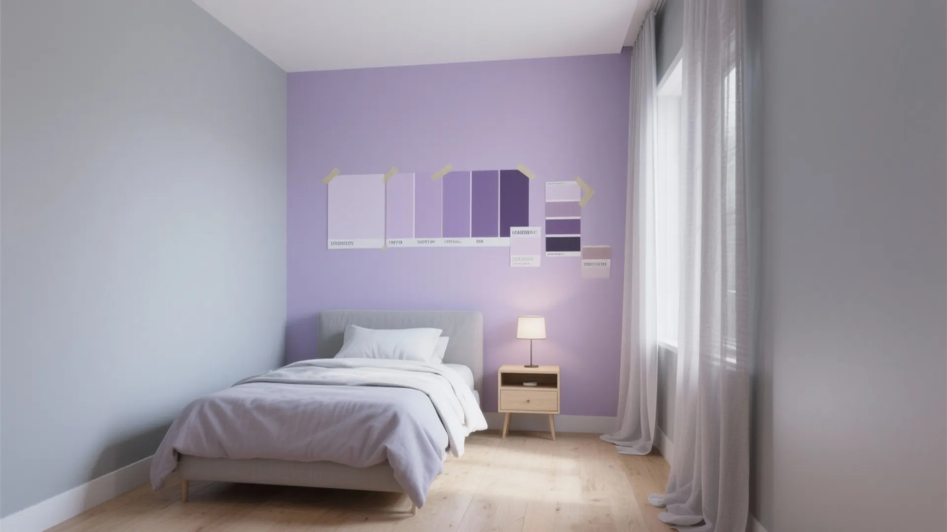 Purple and Grey Bedroom Decorating Ideas: 5 Inspirations: Chic purple and grey combos to transform small bedrooms into cozy, stylish retreats