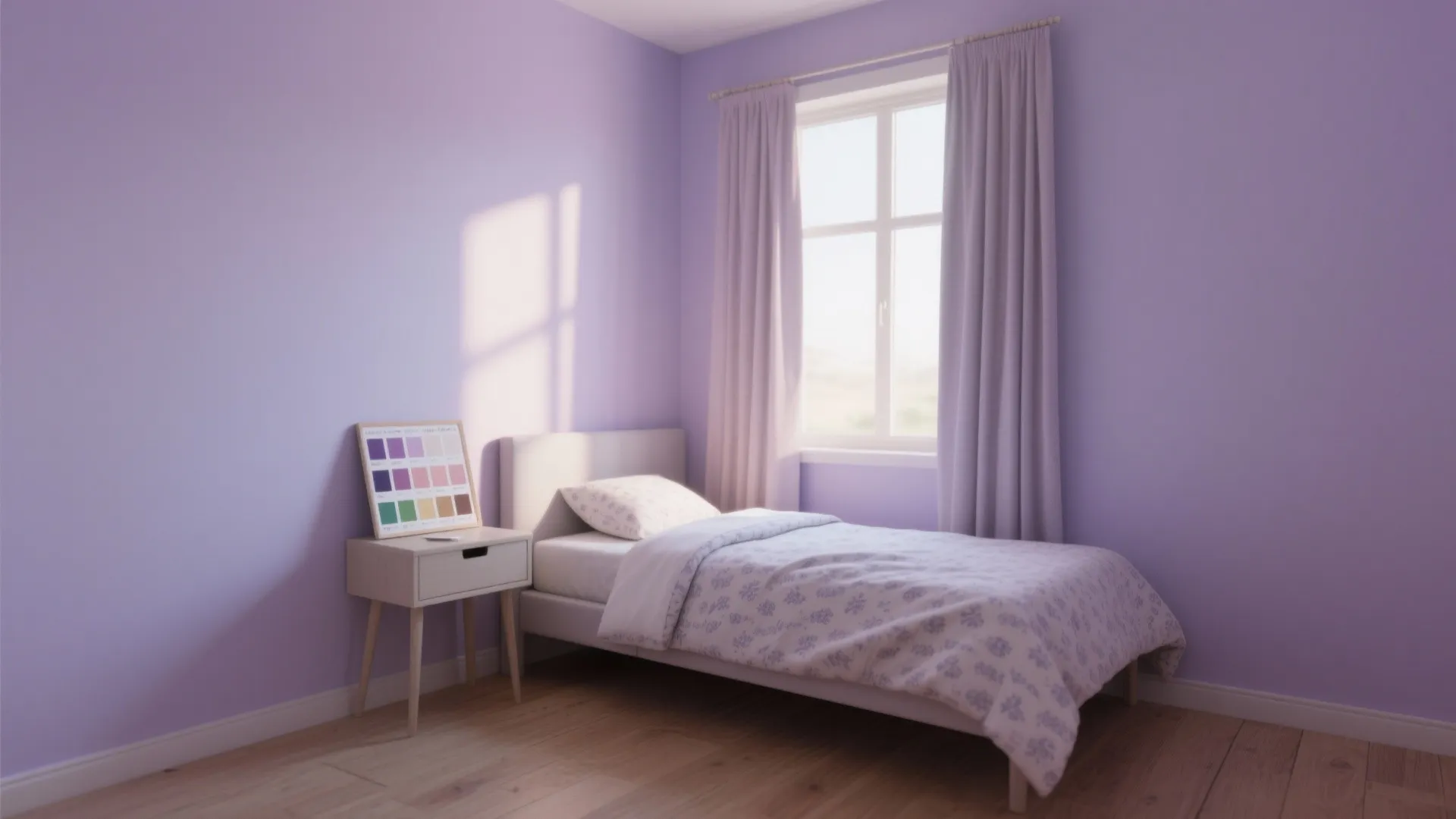 Soft Lavender for Compact Bedrooms