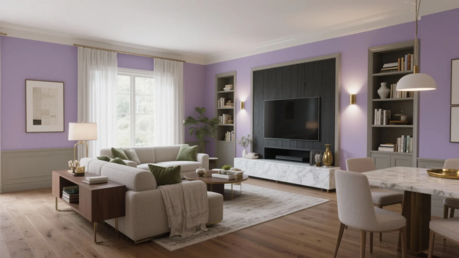Lavender Colour Combination for Hall: Designer Tips