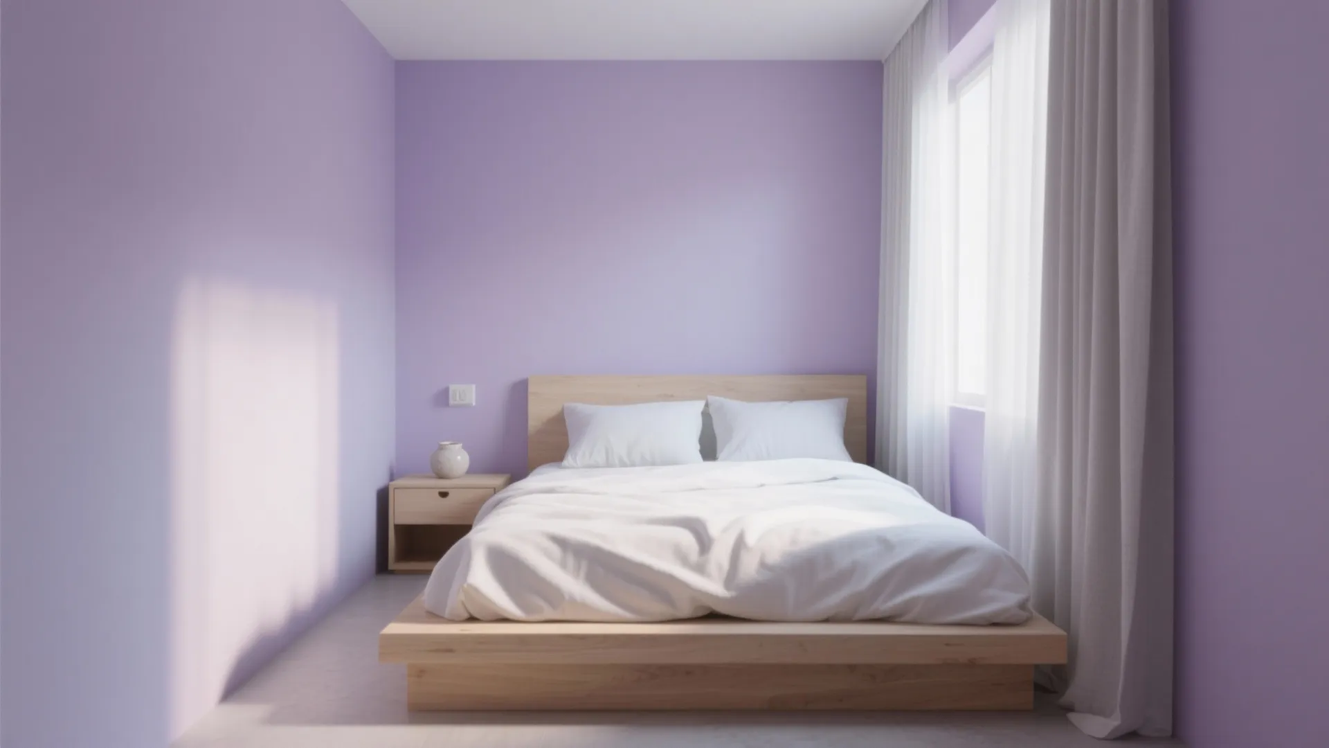 Soft Lavender Minimalist Bedroom