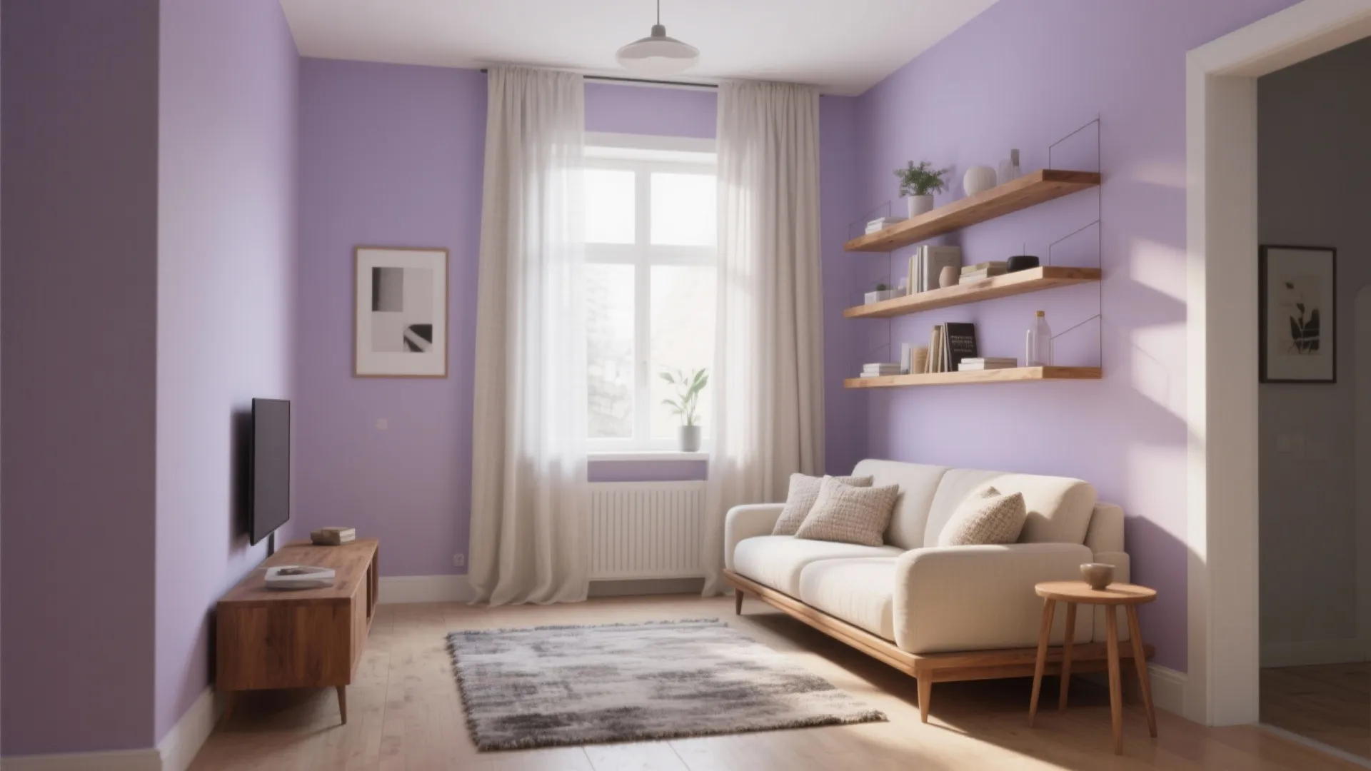 Lavender + Warm Oak + Cream