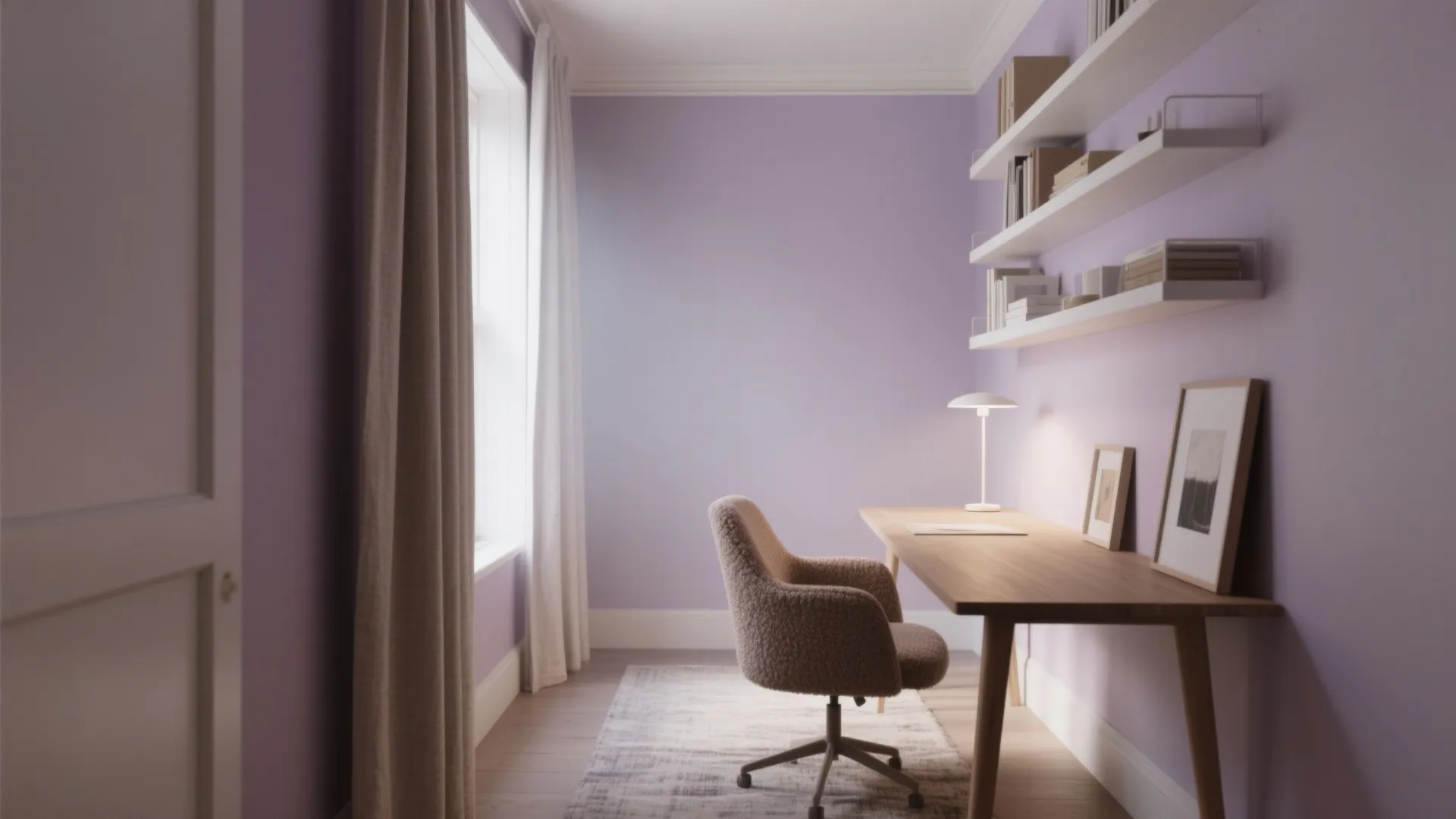 Misty Lavender + Warm Taupe + Linen White