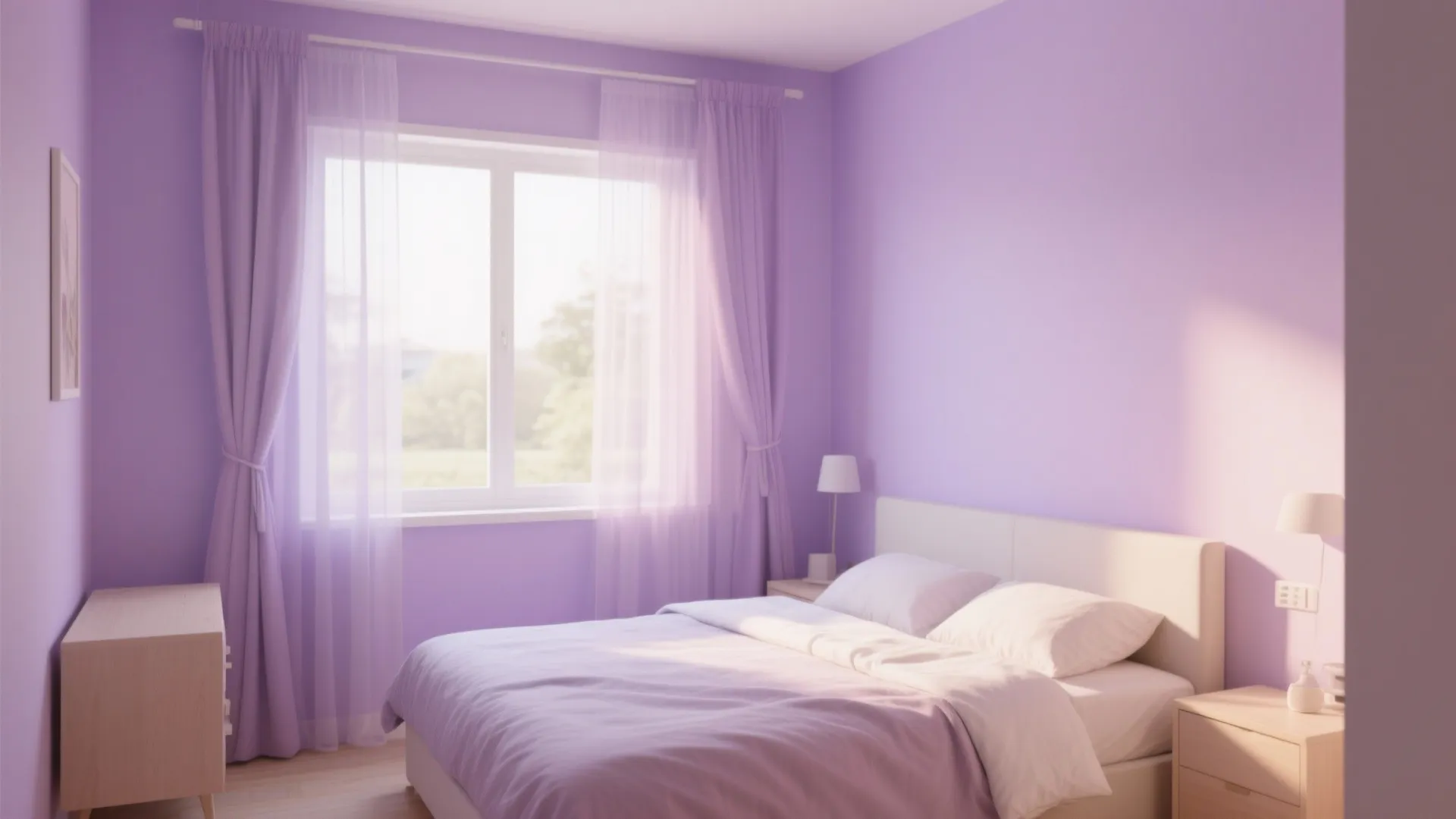 Soft Lavender Walls with Natural Light