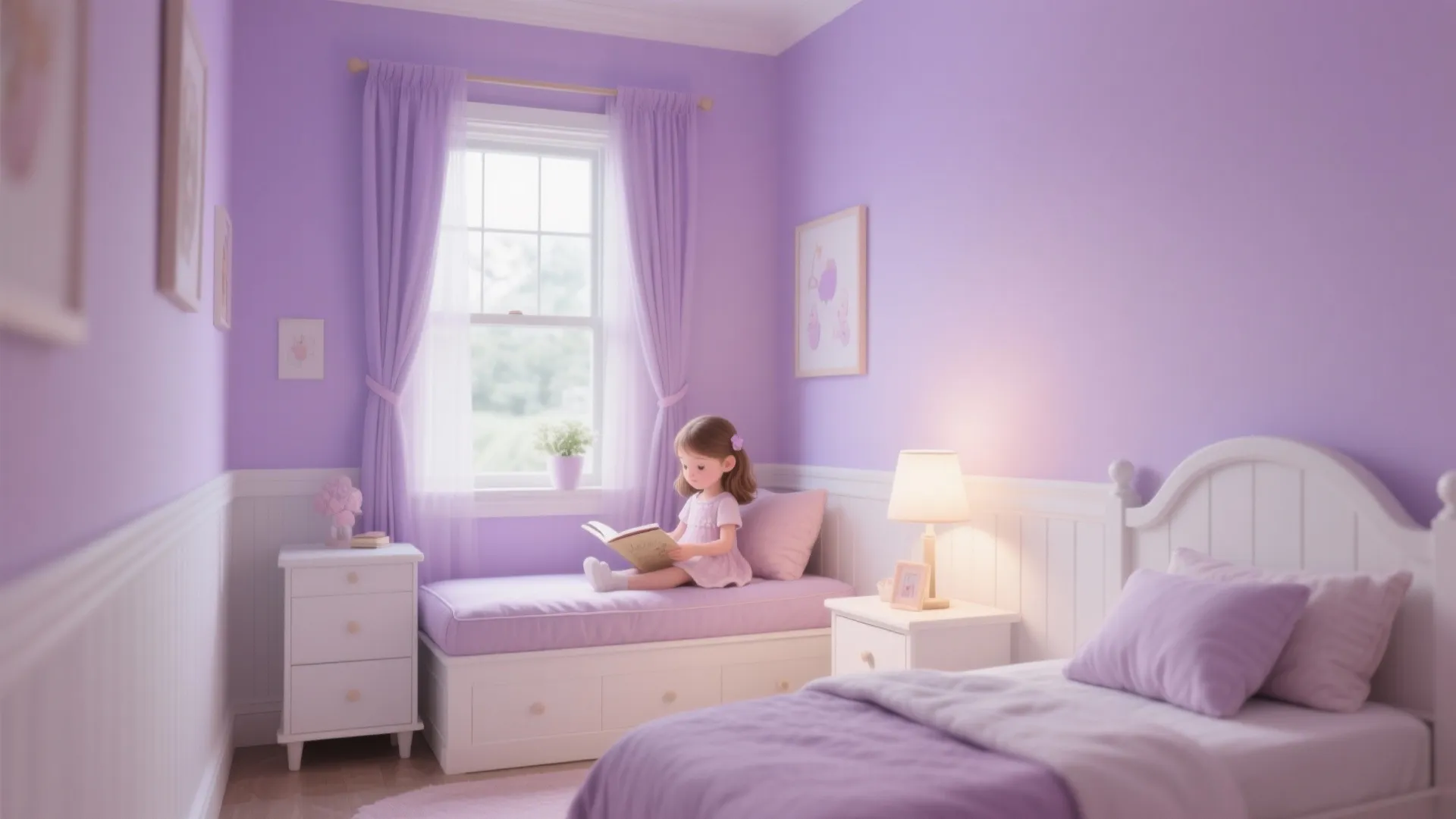 Soft Lavender with White Trim