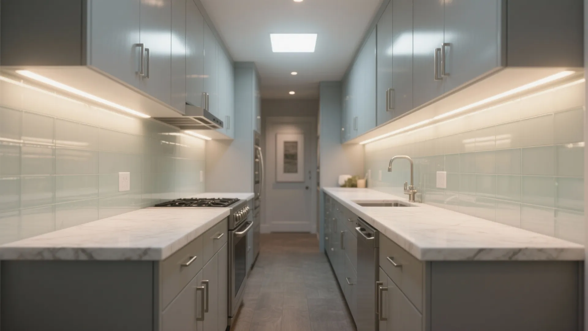 Layered lighting and reflective accents