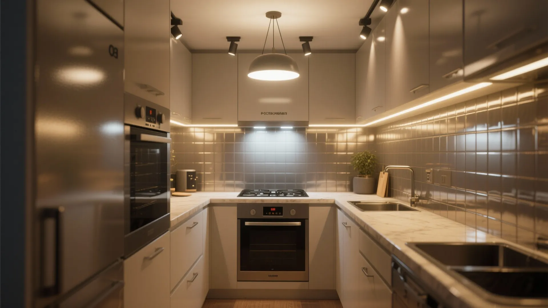 Layer lighting and reflective surfaces for depth