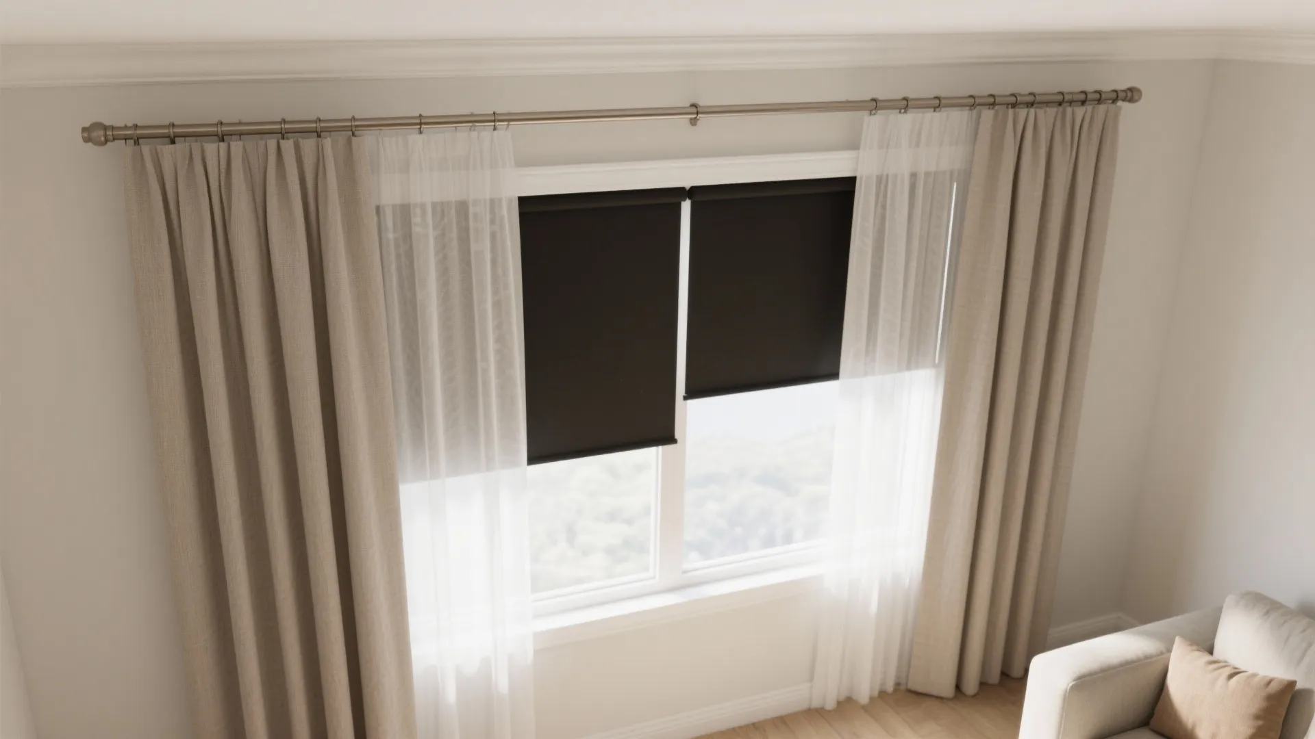 Layered Sheers + Blackout for Flexible Light Control