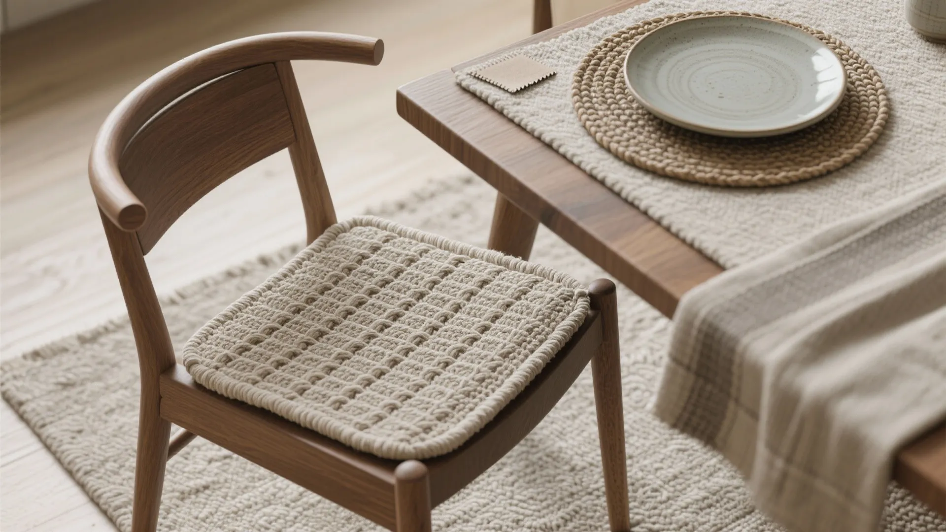 5. Layer textures with rugs and placemats