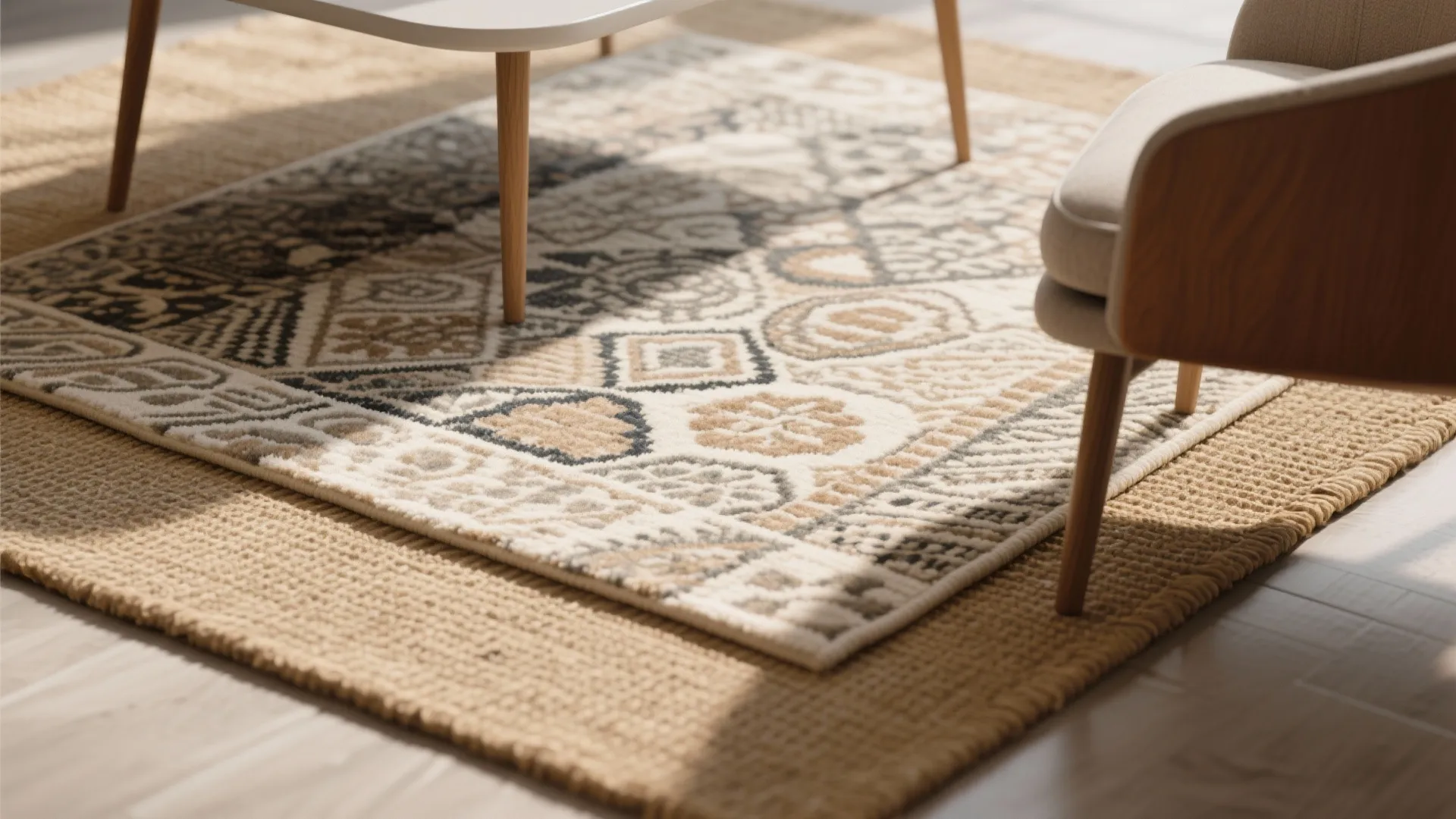 2. Layer Over a Larger Neutral Rug