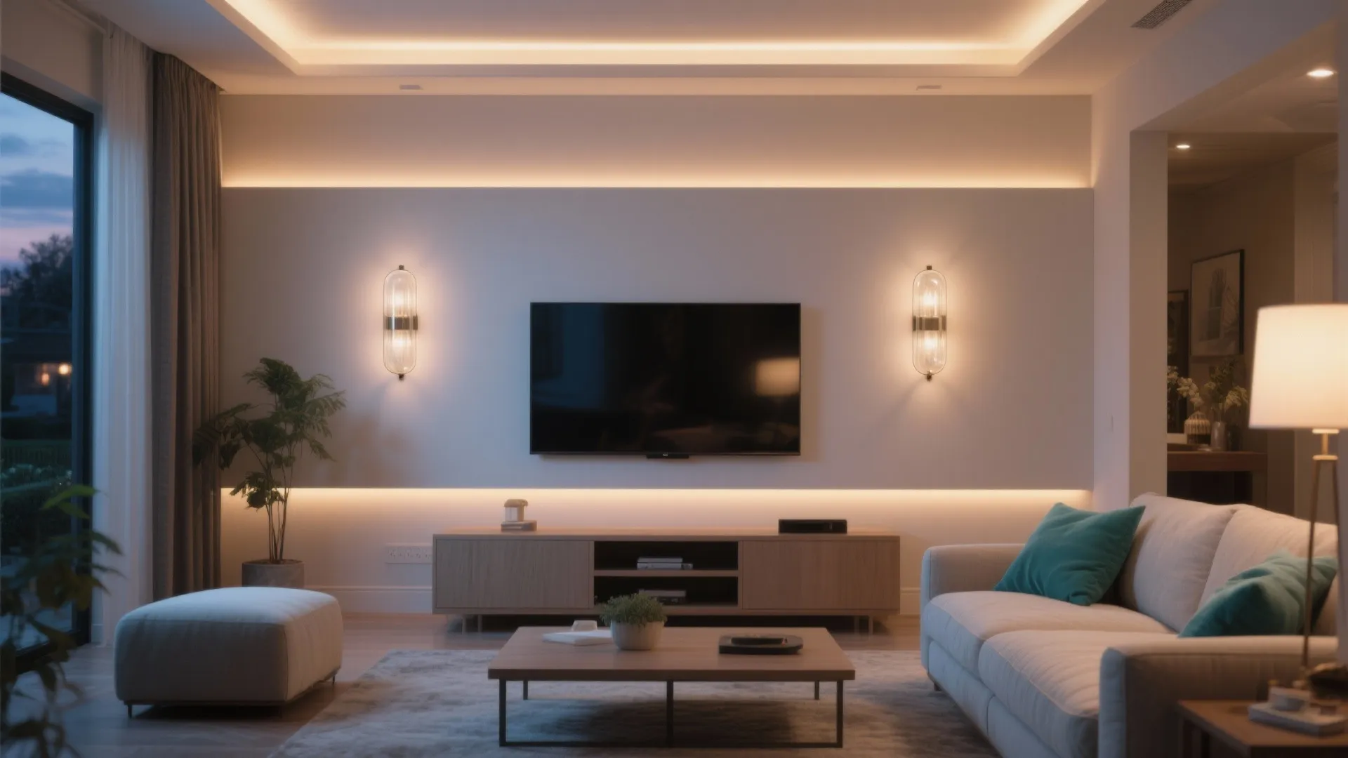 Accent Lighting: Sconces, LED Wash, and Dimmable Scenes