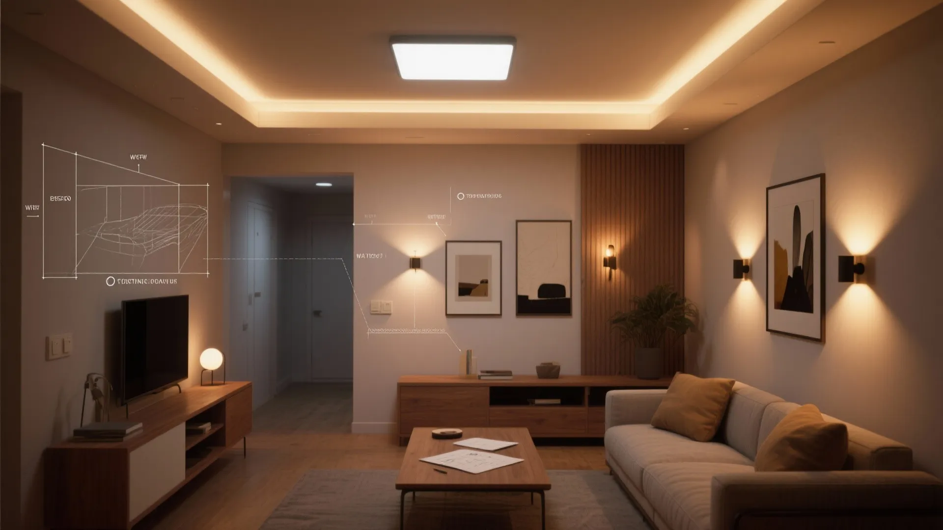 1. Layered Ambient + Accent Lighting