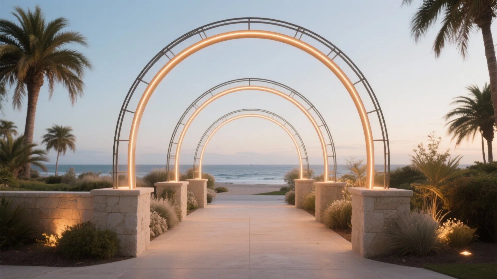 Layered arches with programmable lighting