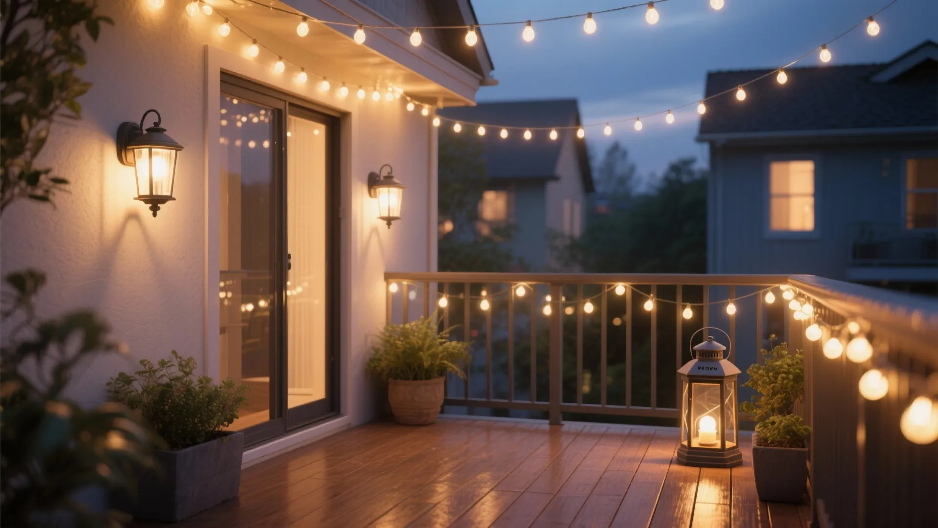 Soft outdoor lighting with layered glow