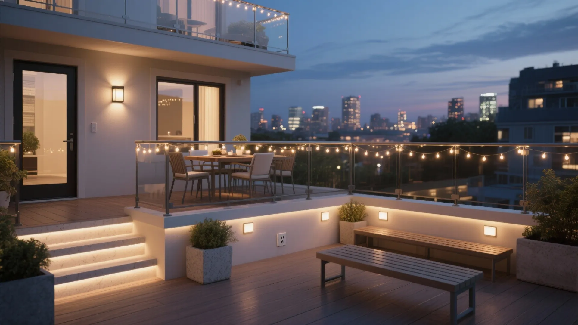 5) Layered lighting and flexible power