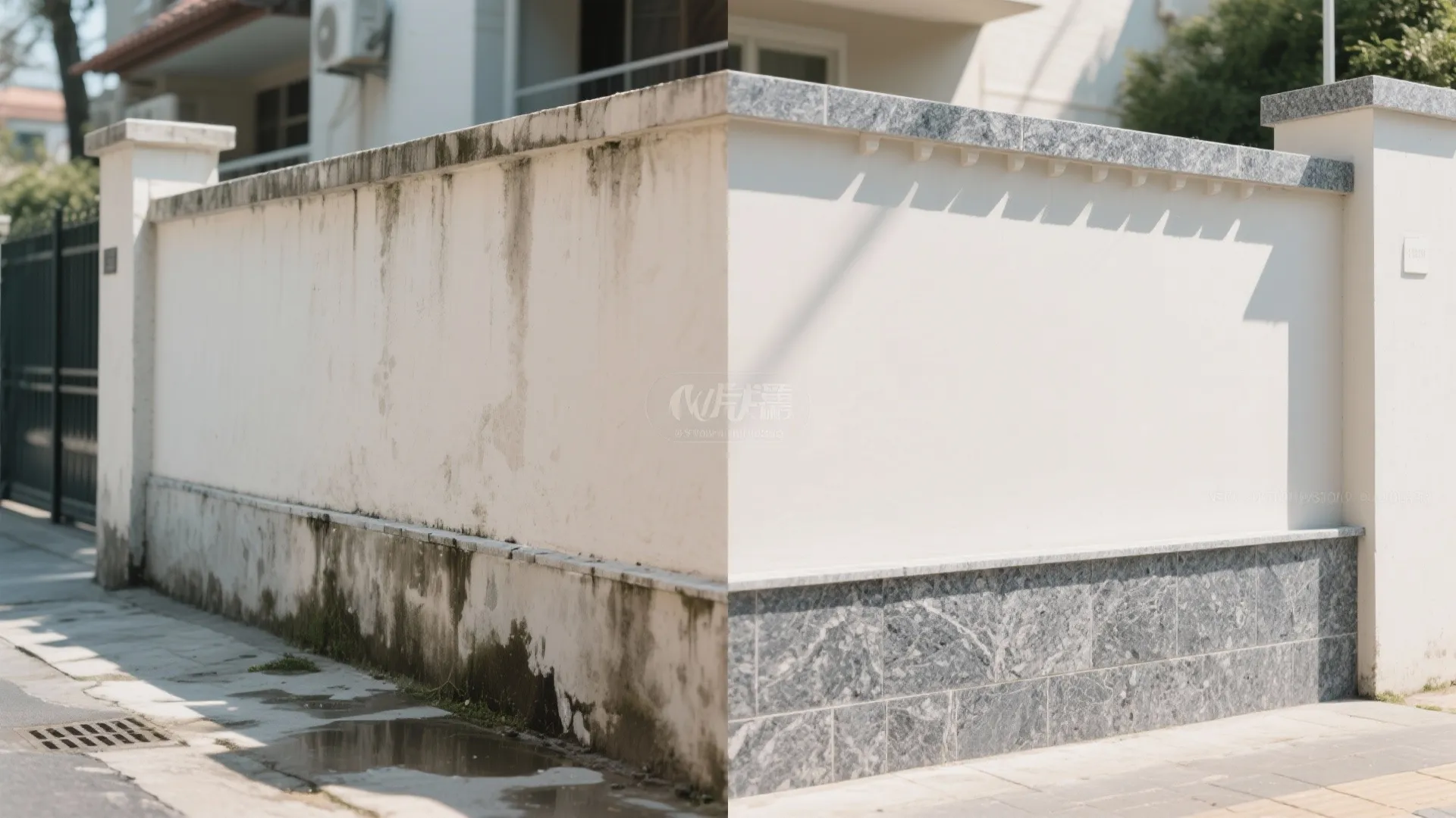 Layered Base and Cap: Granite Below, Light Above