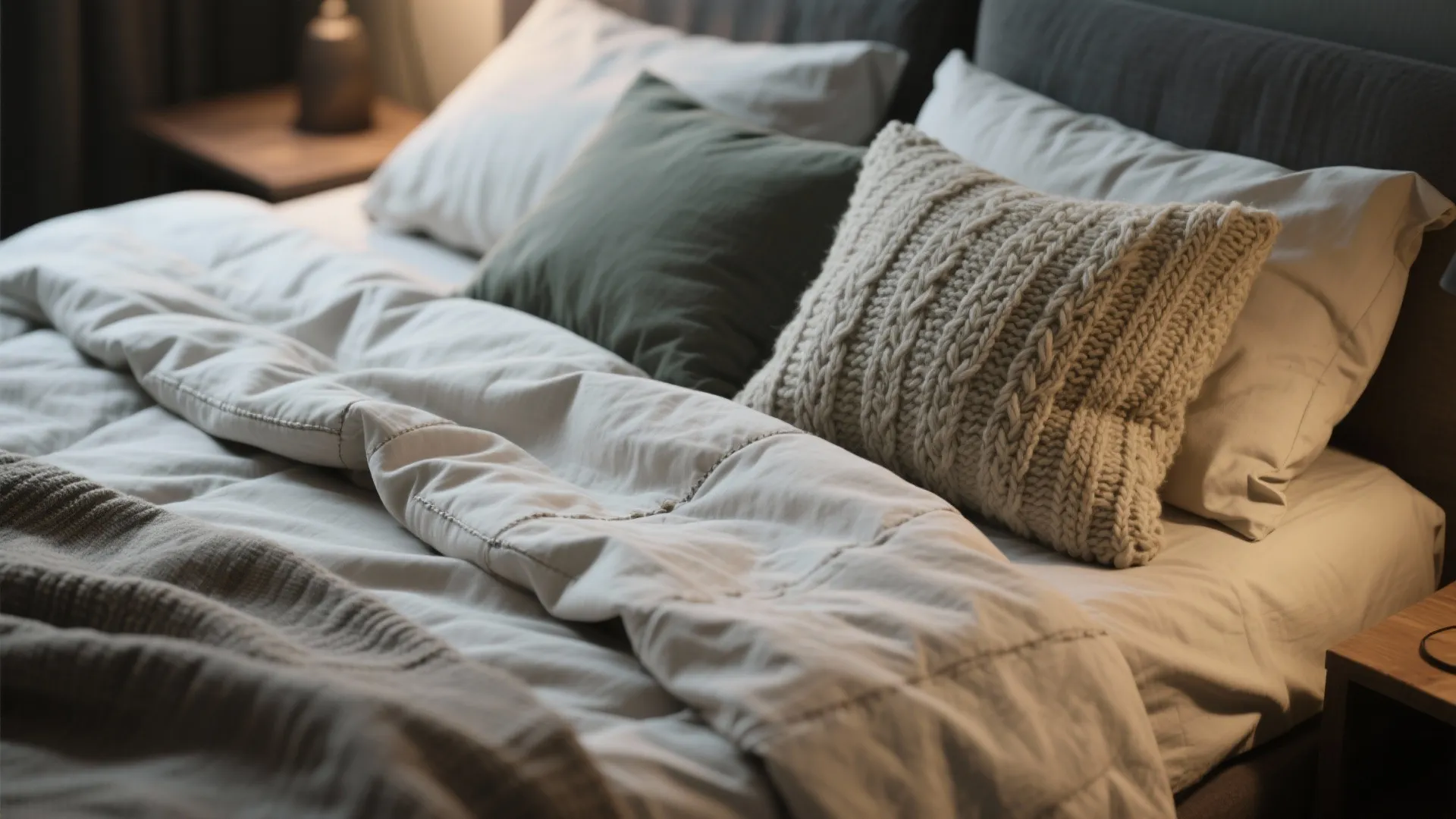 Textured Fabrics and Layered Bedding