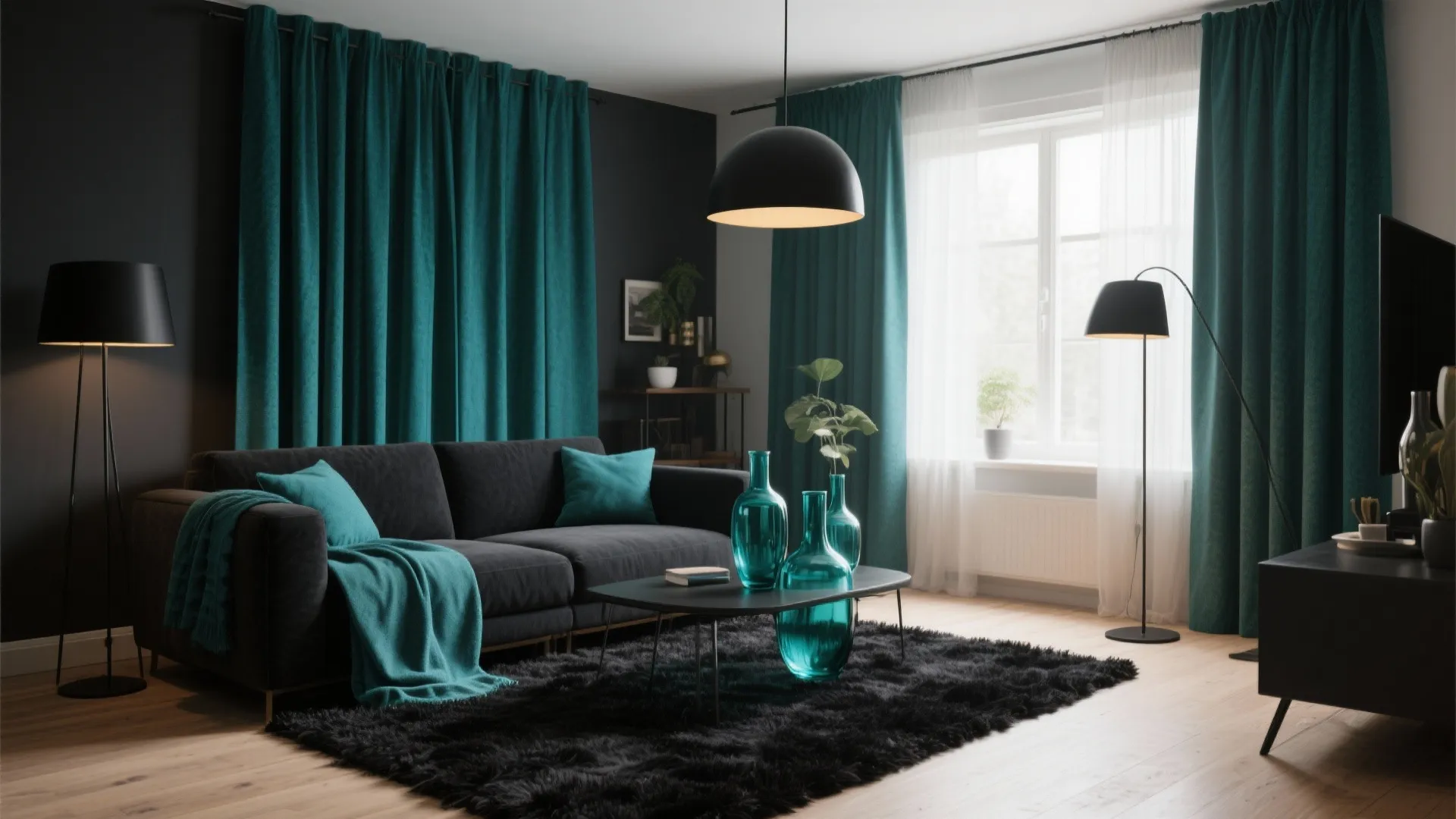 10. Layering Black and Teal Textures