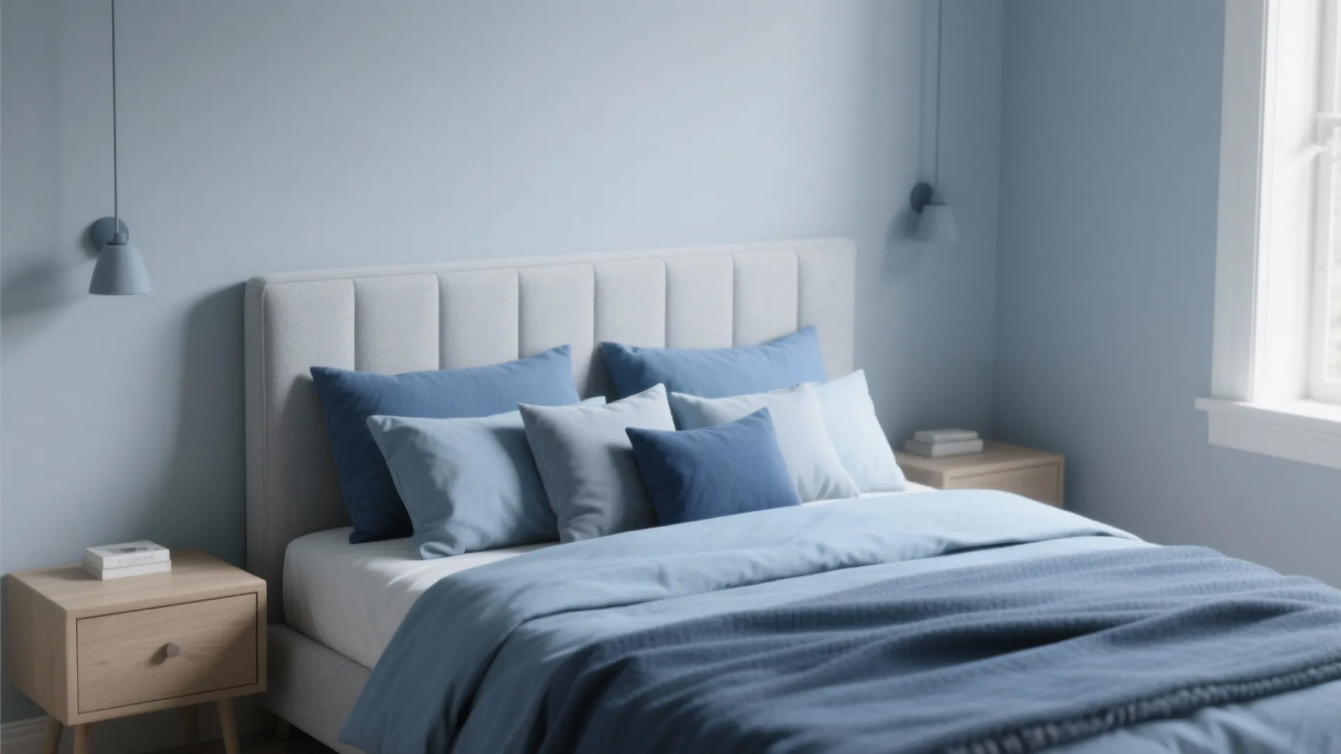 1. Layered Blues with Soft Gray Anchors