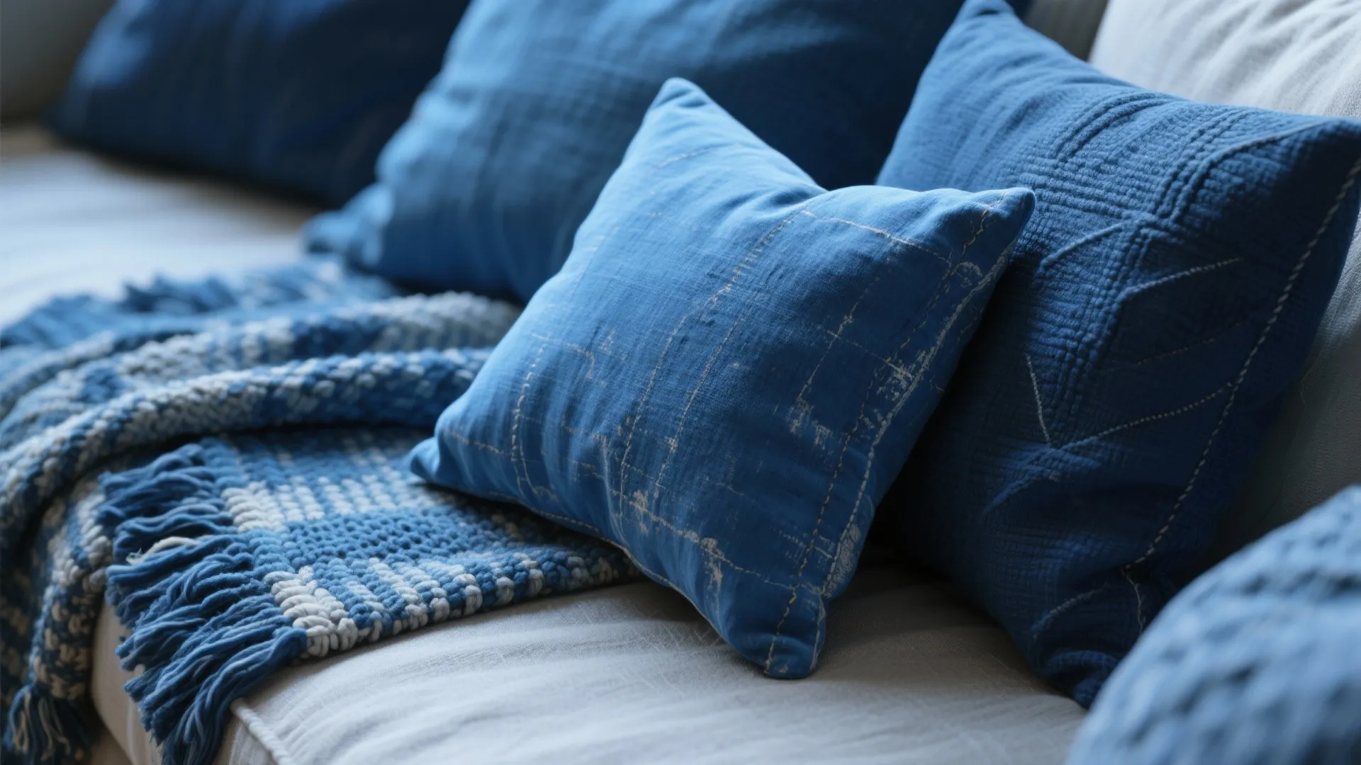 Idea 3: Layered Blues with Pattern and Texture