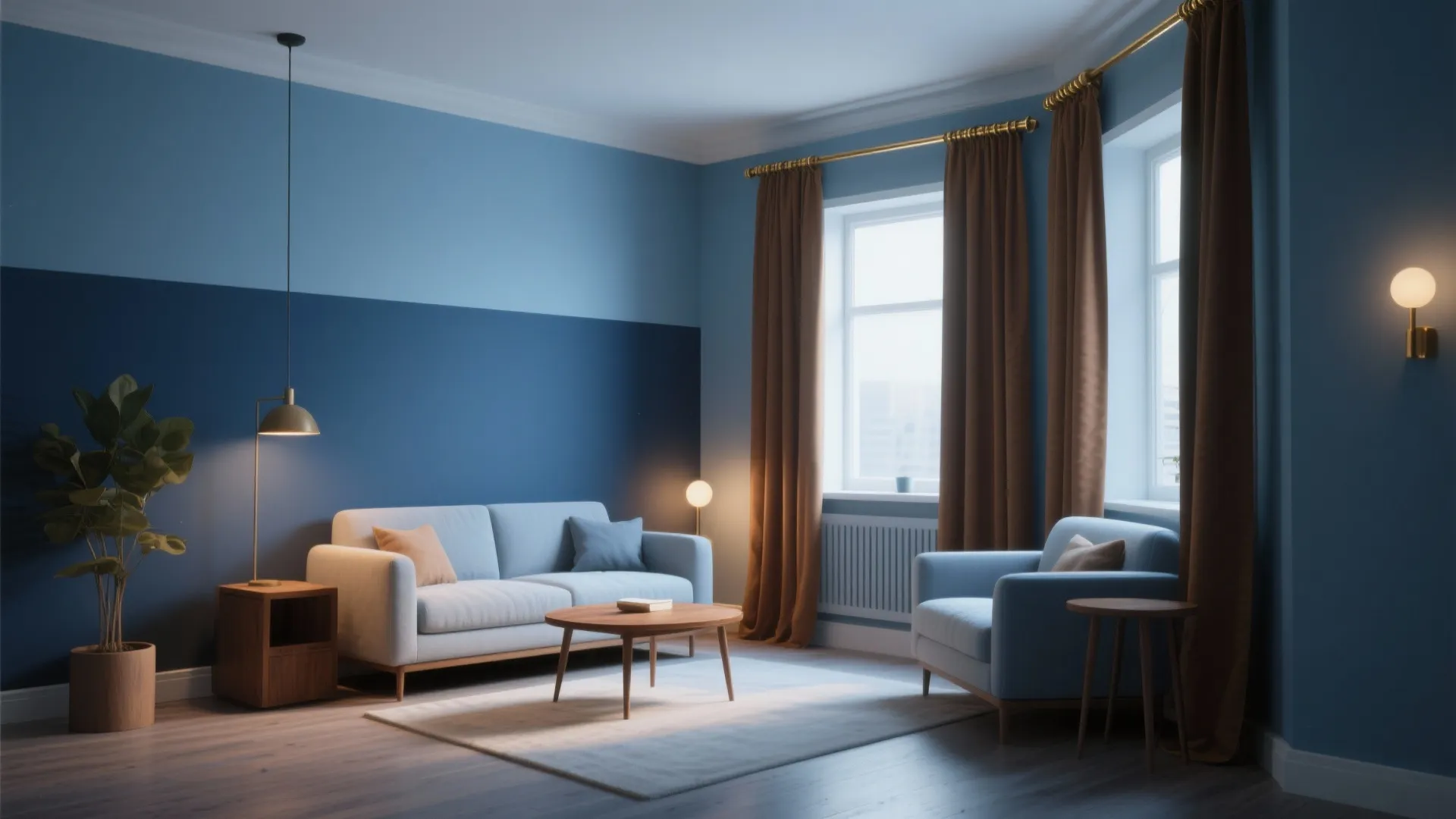 4. Go Monochrome with Layered Blues and Tinted Browns